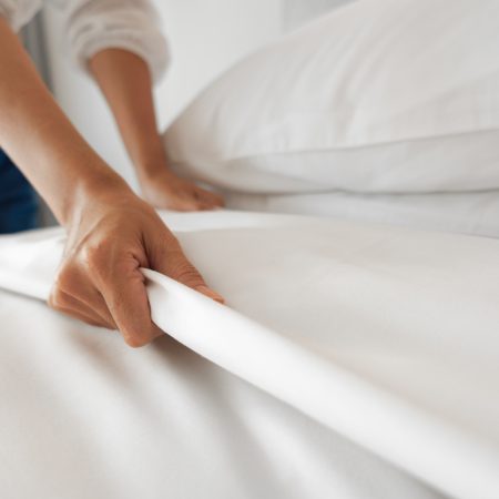 white bedding